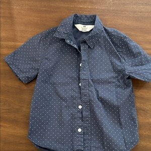 H&M Kids Navy Blue Polka Dot Shirt - 3T